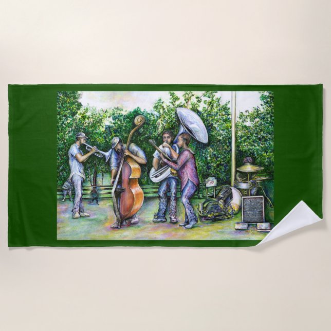 Mama Never Warned Me About Tuba Players Beach Towel (Front)