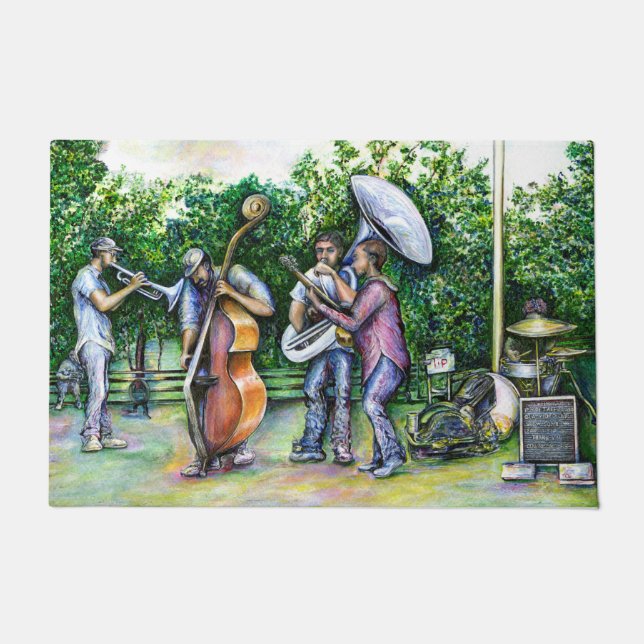 Mama Never Warned Me about Tuba Players Doormat (Front)