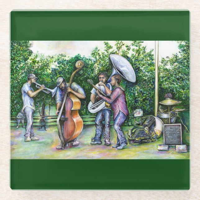 Mama Never Warned Me about Tuba Players Glass Coaster (Front)