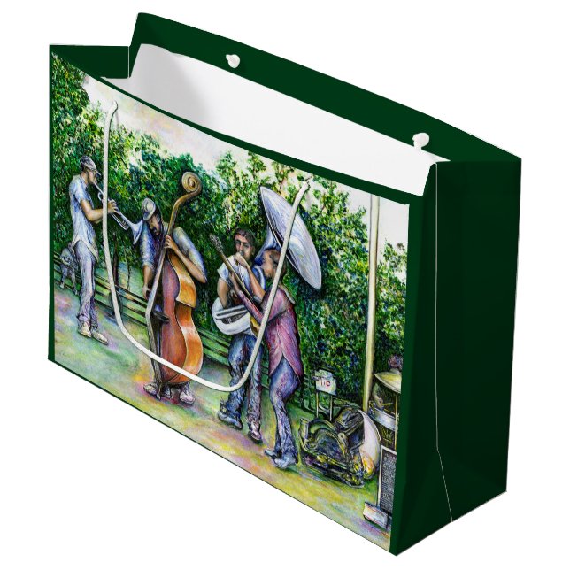 Mama Never Warned Me About Tuba Players Large Gift Bag (Front Angled)