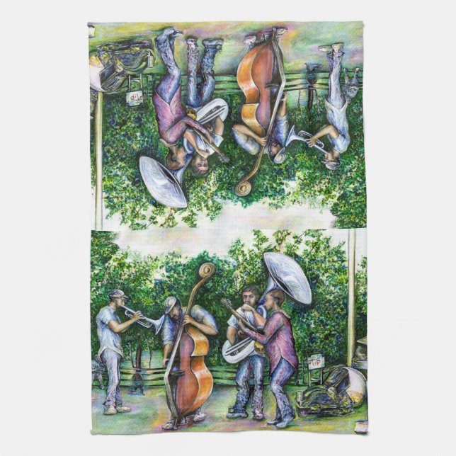 Mama Never Warned Me About Tuba Players Tea Towel (Vertical)