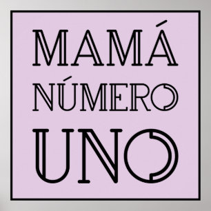 Mamá Número Uno Trendy Typography on Lavender Poster