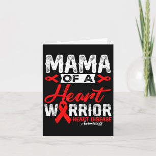 Mama Of A Heart Warrior Heart Disease Red Ribbon M Card