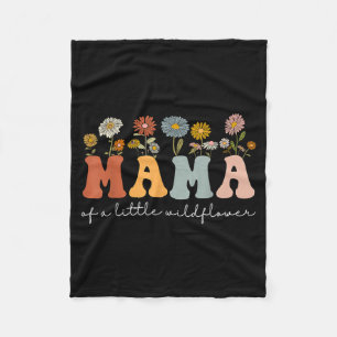 Mama of A Little Wildflower Birthday Girls Flower Fleece Blanket