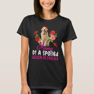 Mama Of A Spoiled Golden Retriever Cute Dog Bow Ti T-Shirt