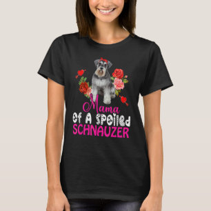 Mama Of A Spoiled Schnauzer Cute Schnauzer Bow Tie T-Shirt