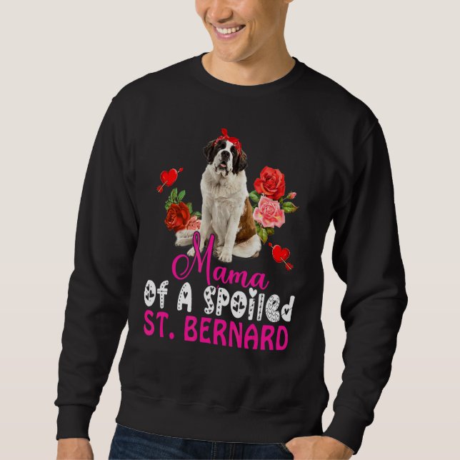 Mama Of A Spoiled St Bernard Cute Dog Bow Tie Flow Sweatshirt (Front)