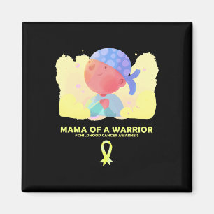 Mama Of A Warrior Childhood Cancer Awareness  Magnet