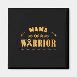 Mama Of A Warrior Childhood Cancer Ribbon Awarenes Magnet