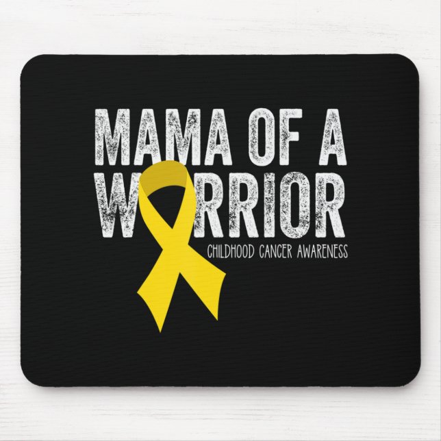 Mama of a Warrior Childhood Cancer  Ribbon Oncolog Mouse Pad (Front)
