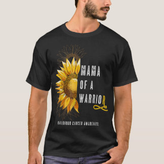 Mama of a Warrior Childhood Cancer, Ribbon Oncolog T-Shirt