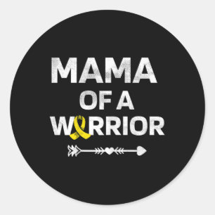 Mama Of A Warrior Dipg Awareness Childhood Cancer Classic Round Sticker