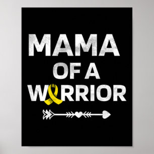 Mama Of A Warrior Dipg Awareness Childhood Cancer Poster