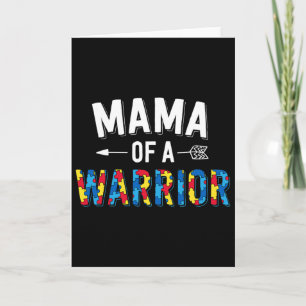 Mama Of A Warrior Family Mum World Autism Awarenes Card