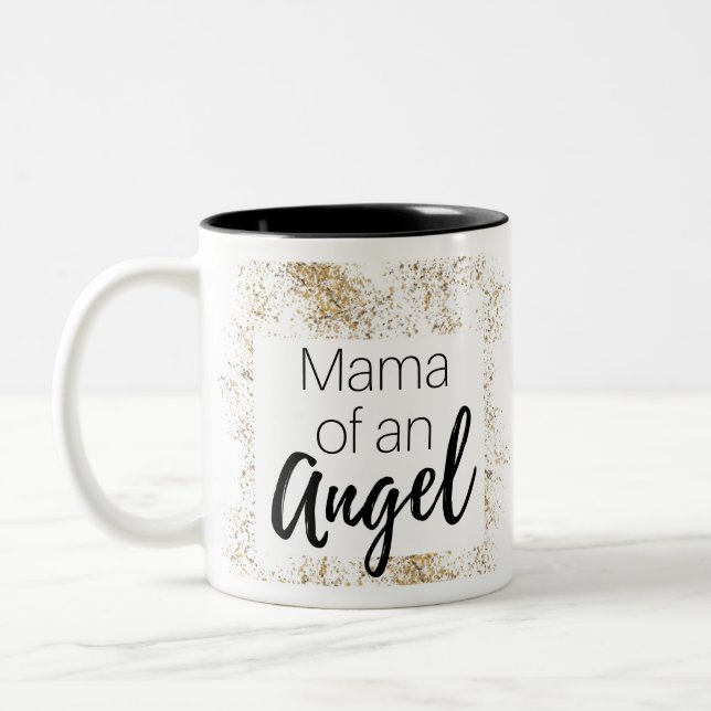mama of an angel - pregnancy and infant loss Two-Tone coffee mug (Left)