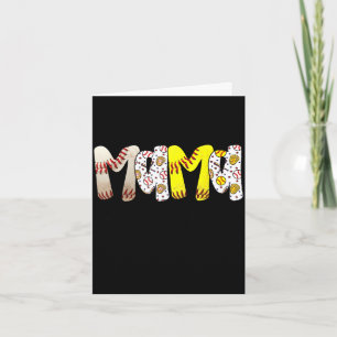 Mama of both baseball softball mum women mother's card