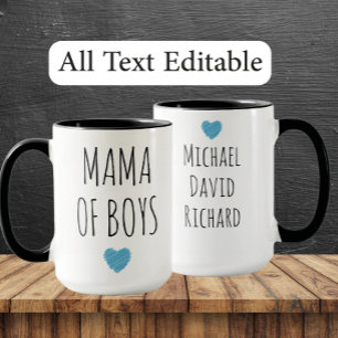 Mama of Boys Custom Names - Heartfelt Gift for Mom Mug