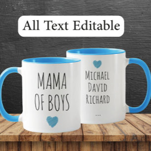 Mama of Boys Custom Names - Heartfelt Gift for Mum Mug