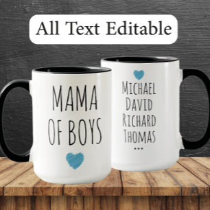 Mama of Boys Custom Names - Heartfelt Gift for Mum Mug