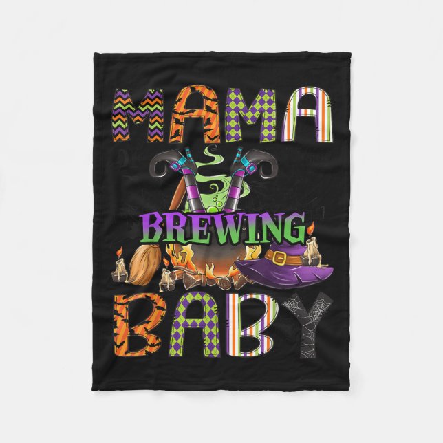 Mama Of Brewing Baby Halloween One Soky Mama  Fleece Blanket (Front)