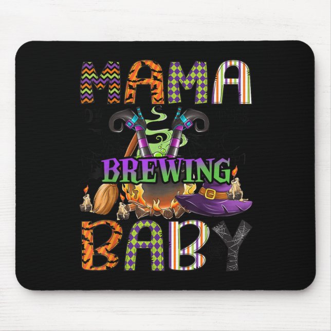Mama Of Brewing Baby Halloween One Soky Mama  Mouse Pad (Front)