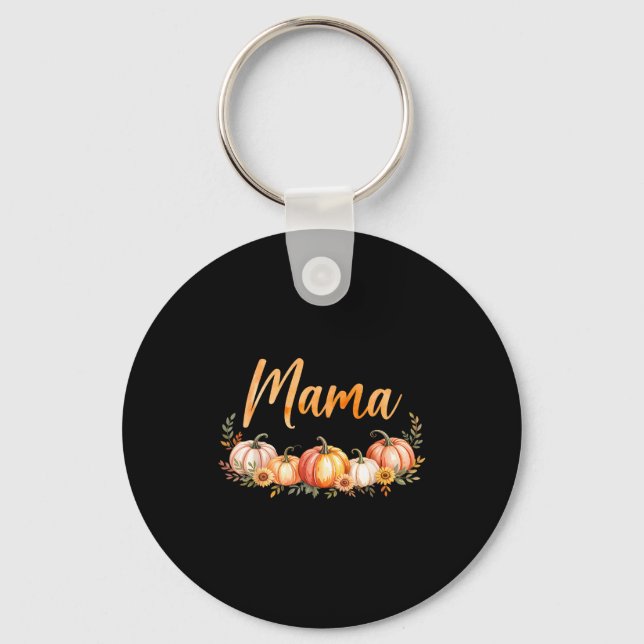Mama Of Little Pumpkin First Birthday Autumn Pumpk Key Ring (Front)