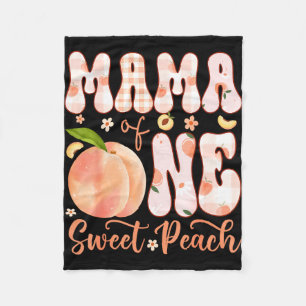 Mama of one sweet peach 1st birthday girl party fleece blanket