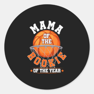 Mama Of Rookie 1st Birthday Sketll Family Matching Classic Round Sticker