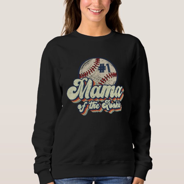 Mama Of Rookie Baseball Mom Softball Players Mothe Sweatshirt (Front)