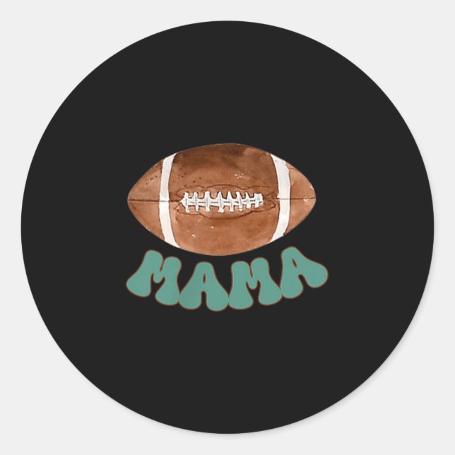Mama Of The 1 Year Old Football Birthday Boy Famil Classic Round Sticker (Front)