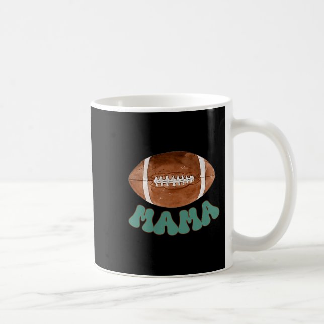 Mama Of The 1 Year Old Football Birthday Boy Famil Coffee Mug (Right)