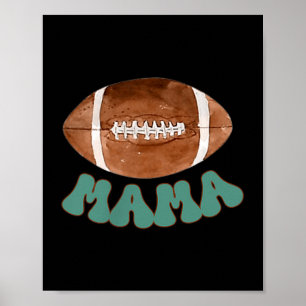 Mama Of The 1 Year Old Football Birthday Boy Famil Poster