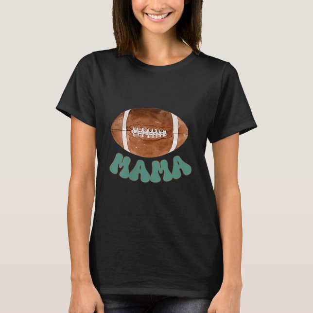 Mama Of The 1 Year Old Football Birthday Boy Famil T-Shirt (Front)