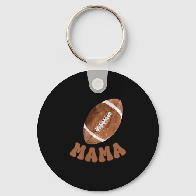Mama Of The 1 Year Old Football First Birthday Boy Key Ring (Front)
