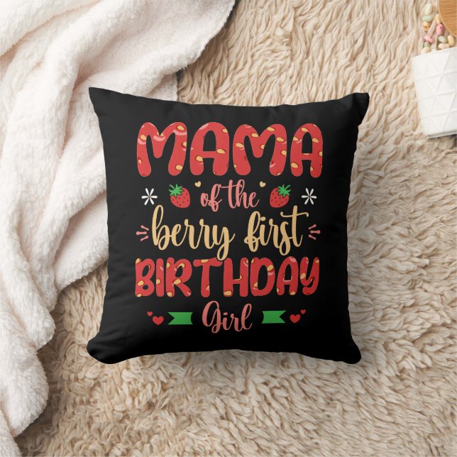 Mama Of The Berry First Birthday Girl Funny Mother Cushion (Blanket)