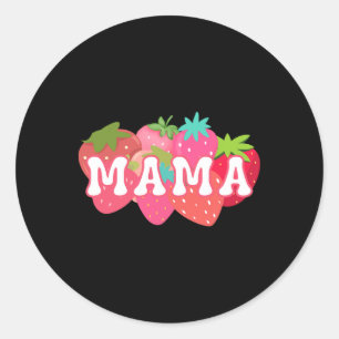 Mama Of The Berry First Birthday Strawberry Matchi Classic Round Sticker