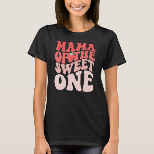 Mama Of The Berry Sweet One Strawberry Groovy Retr T-Shirt