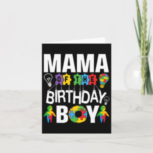 Mama Of The Birthday Boy Autism Mum Card