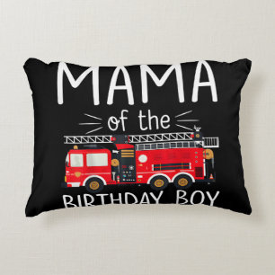 Mama of the Birthday Boy Fire Truck Firefighter Fa Decorative Cushion