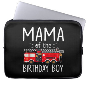 Mama of the Birthday Boy Fire Truck Firefighter Fa Laptop Sleeve