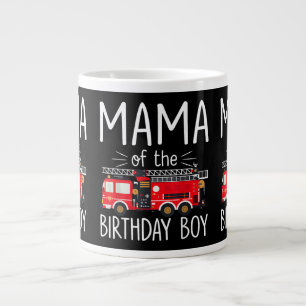 Mama of the Birthday Boy Fire Truck Firefighter Fa Large Coffee Mug
