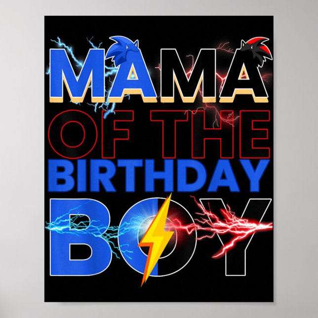 Mama Of The Birthday Boy Hedgehog Family Party Dec Poster (Front)