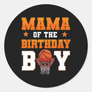 Mama Of The Birthday Boy Sketll Party Family Match Classic Round Sticker
