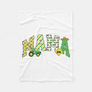 Mama of The Birthday Boy Tractor Farm Trucks Fleece Blanket