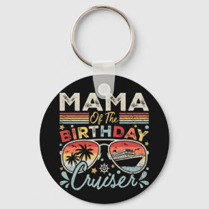 Mama of the Birthday Cruiser Vacation Circle Key Ring