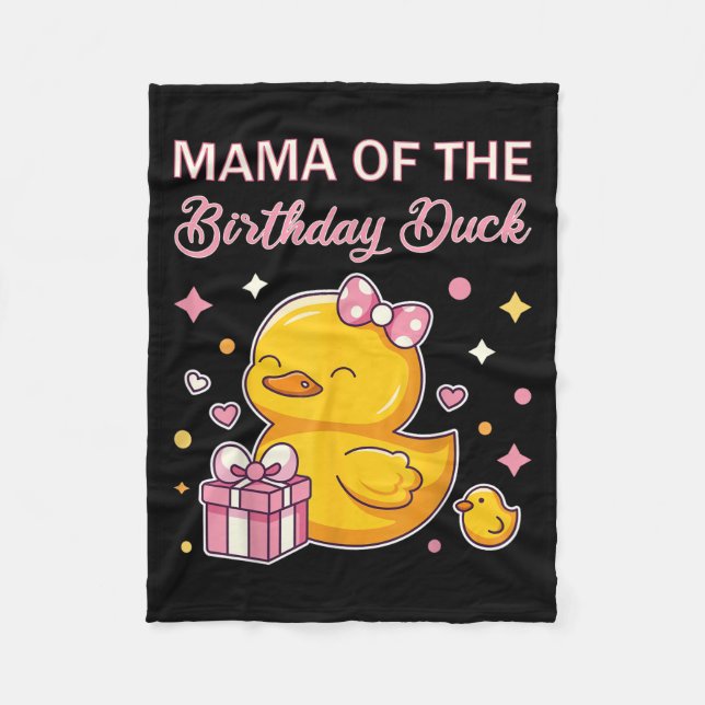 Mama Of The Birthday Duck Christmas Anime Party Ou Fleece Blanket (Front)