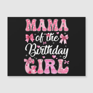 Mama Of The Birthday Girl Family Pink Coquette Bow