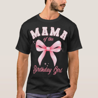 Mama Of The Birthday Girl Pink Floral Toile T-Shirt