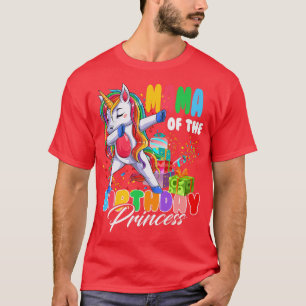 Mama of the Birthday Princess Dabbing Unicorn Girl T-Shirt