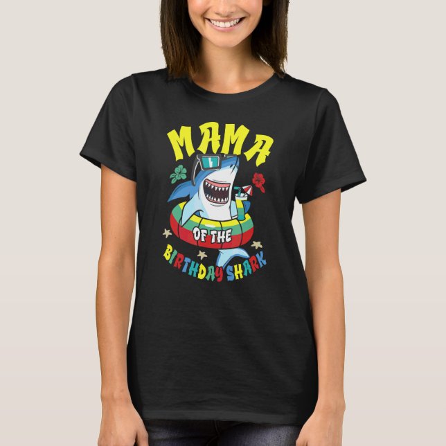Mama Of The Birthday Shark Matching Family T-Shirt (Front)